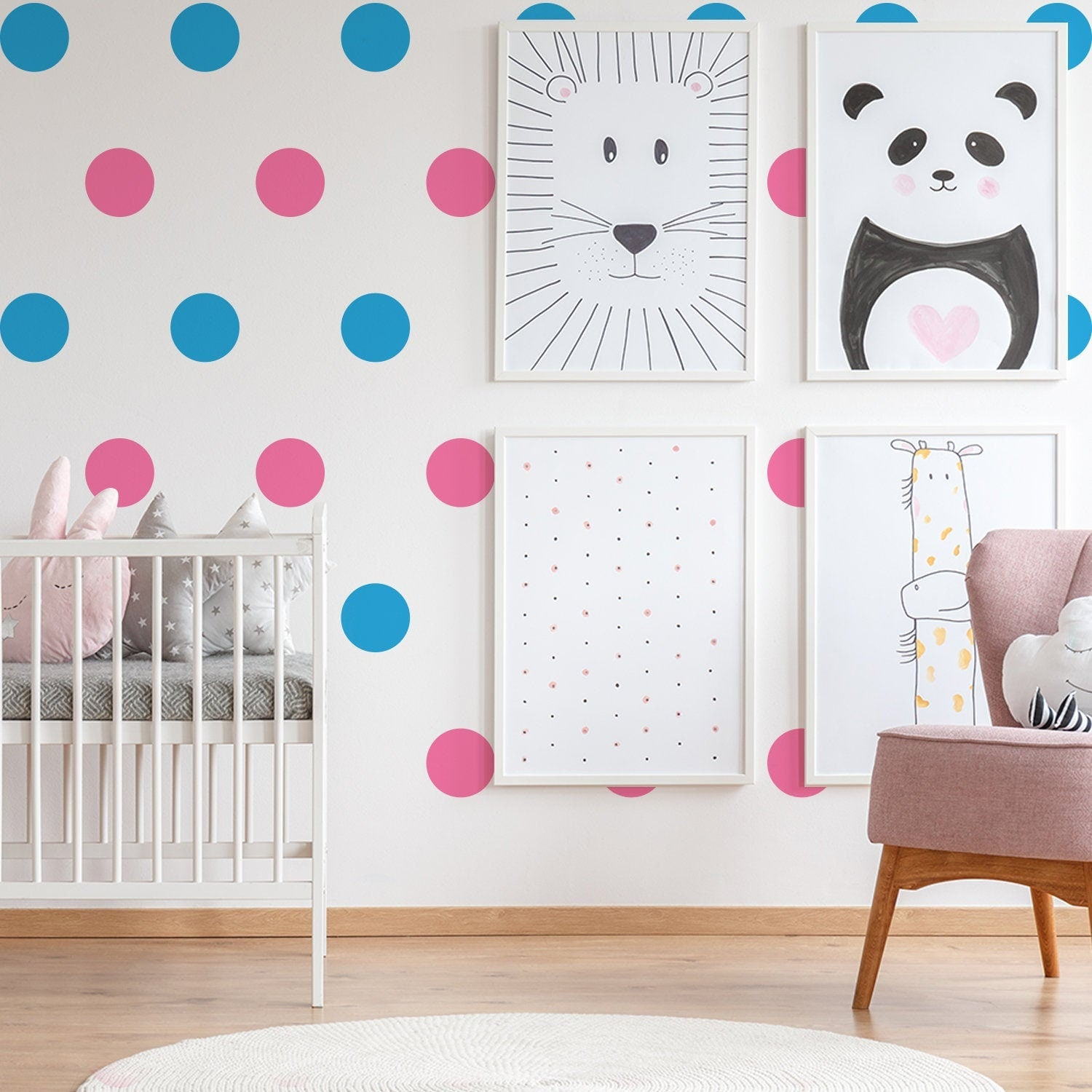 Gold circle wall vinyl decals for bedroom or kids&