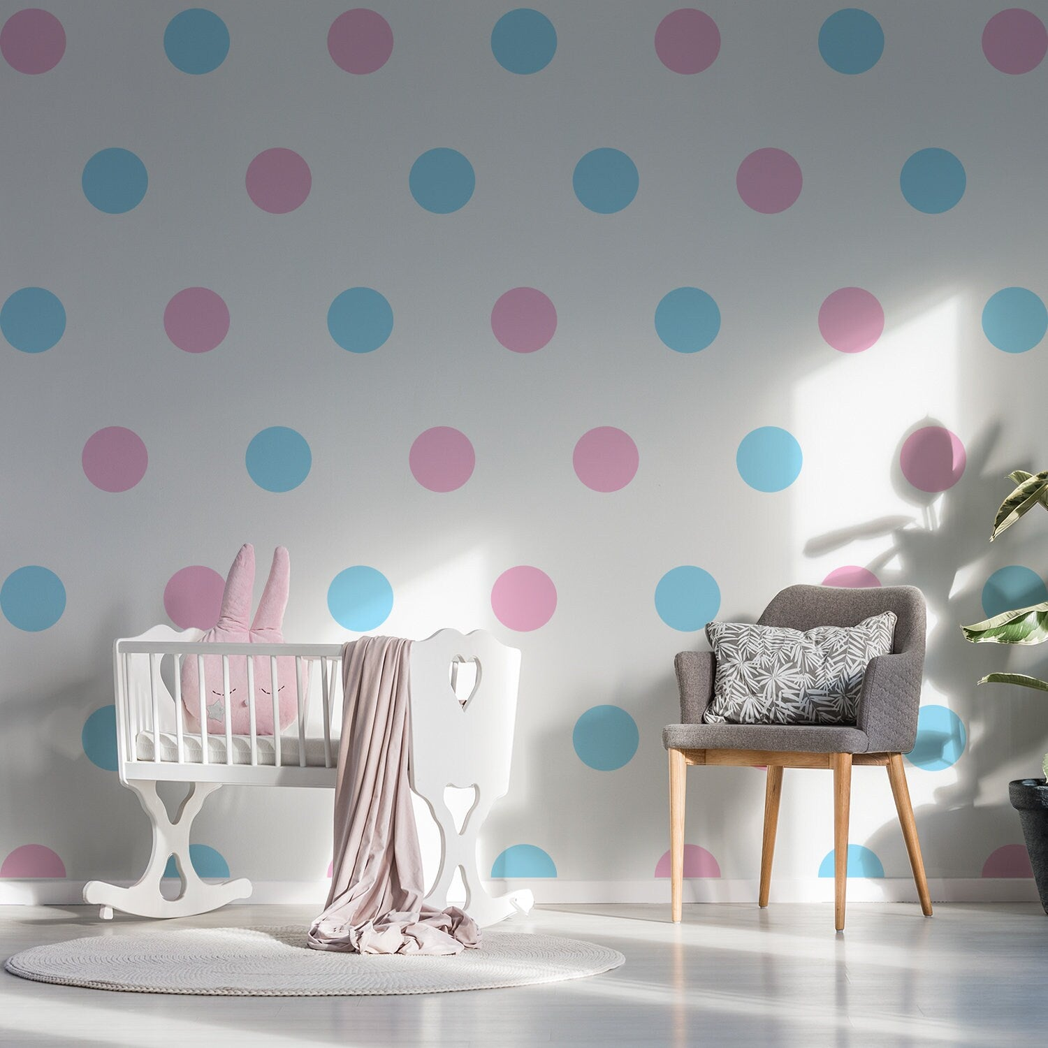 Gold circle wall vinyl decals for bedroom or kids room decor, black removable sticker with 40 round dot designs.