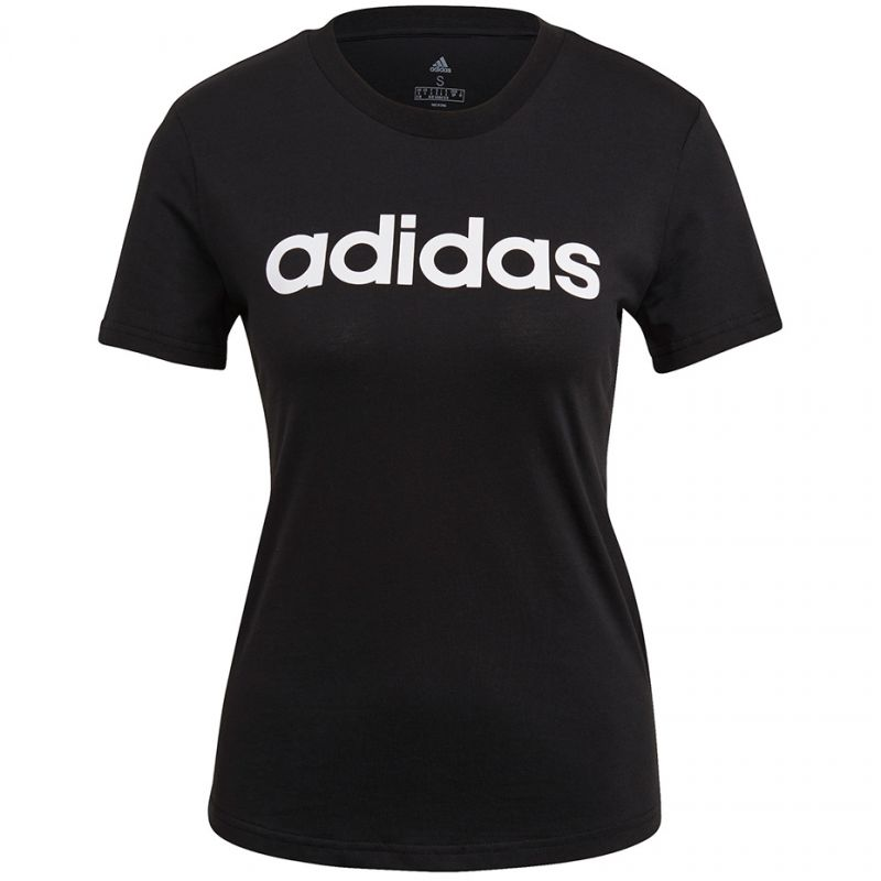 Start2Finish adidas Essentials Slim W GL0769 T-shirt in black, close-up of fitted women&