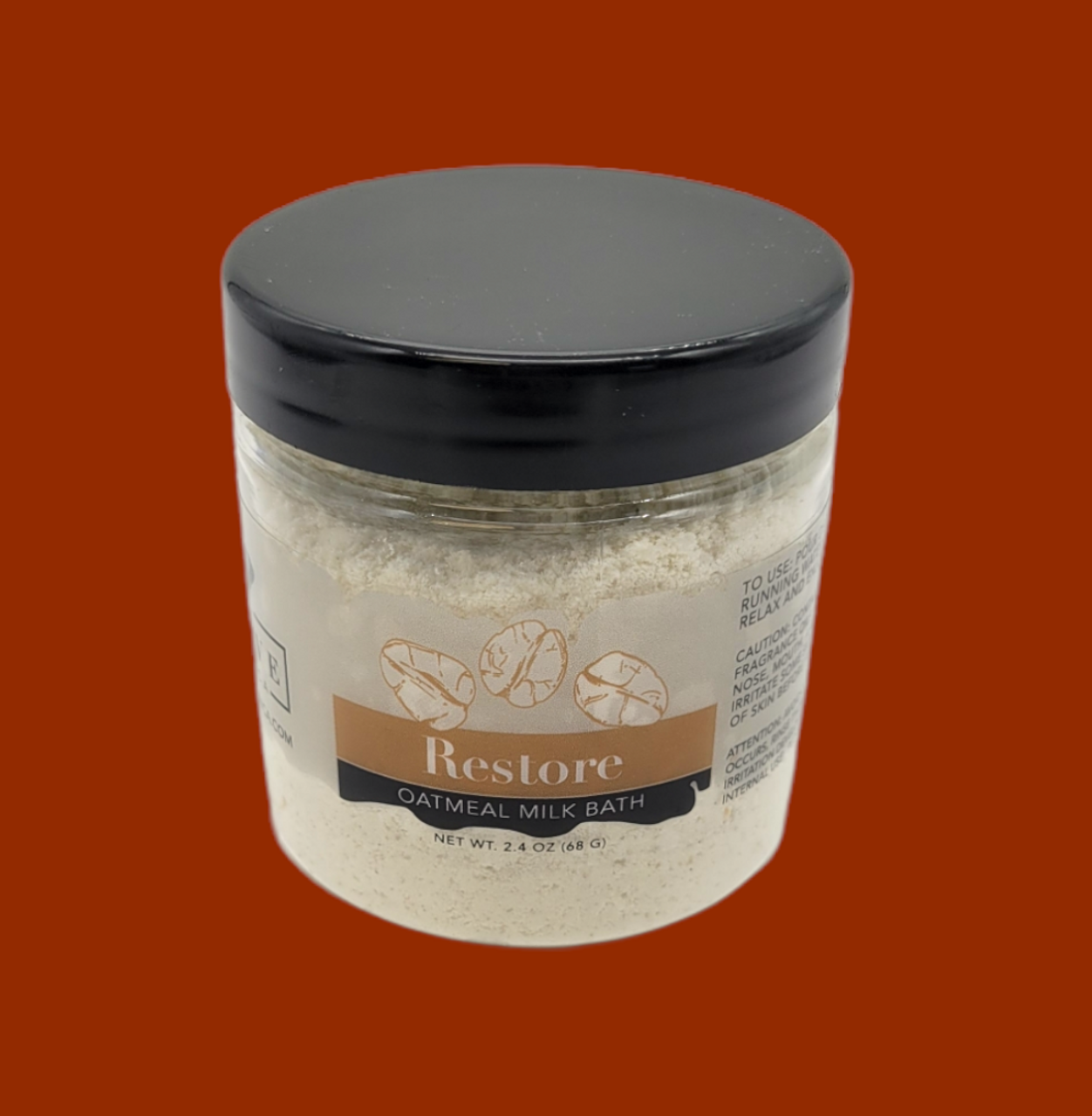 Start2Finish Milk Bath - Restore Oatmeal mini jar for soothing bath and body skincare, with oatmeal-infused formula.