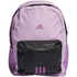Adidas Classic Badge of Sport 3-Stripes backpack with adjustable straps and front zip pocket, black and grey color.