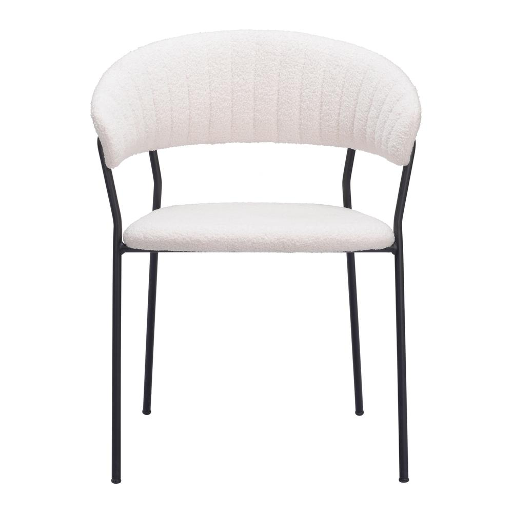 Set of two Josephine Dining Chairs by Start2Finish in cream with cushioned seats and wooden legs for modern dining room decor.