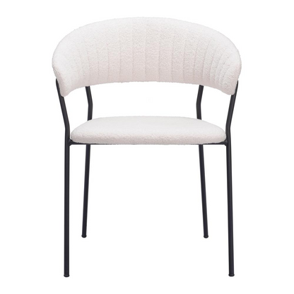 Set of two Josephine Dining Chairs by Start2Finish in cream with cushioned seats and wooden legs for modern dining room decor.