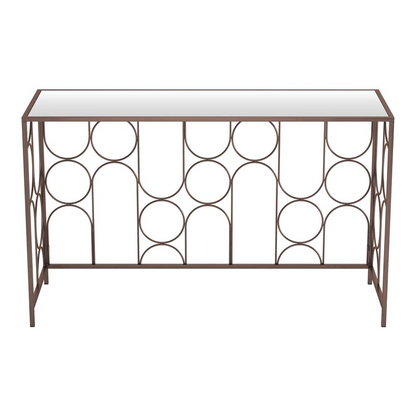 Start2Finish Convale bronze console table with sleek design and sturdy metal legs, ideal for entryways or living spaces.