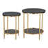 Start2Finish Koper 2-Piece Black Coffee Table Set, modern furniture with sleek rectangular tables and smooth black finish.