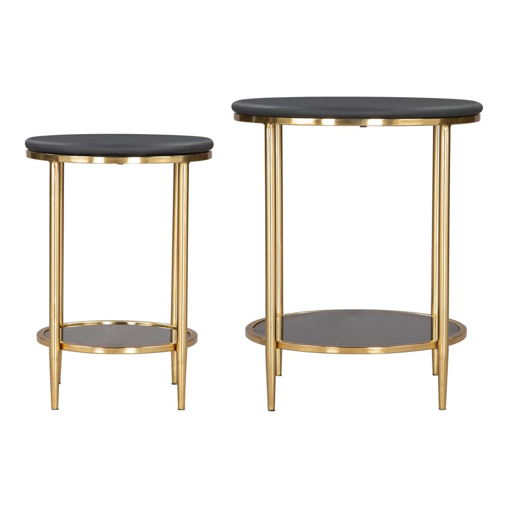 Start2Finish black Koper 2-piece coffee table set with sleek modern design, featuring smooth surfaces and sturdy legs.