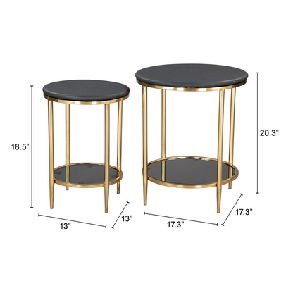 Start2Finish Koper 2-Piece Black Coffee Table Set with modern rectangular design and sleek black finish.