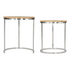Start2Finish Bari nesting table set with two natural wood tables, showcasing smooth surfaces and modern furniture design.