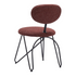 Pair of Novi Dining Chairs by Start2Finish in maroon brown with wooden legs, showcasing modern furniture design.