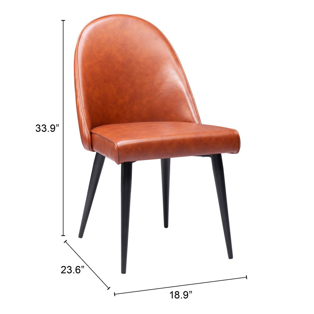 Set of two brown Start2Finish Silloth armless dining chairs with wooden legs, showcasing modern design and comfortable seating.