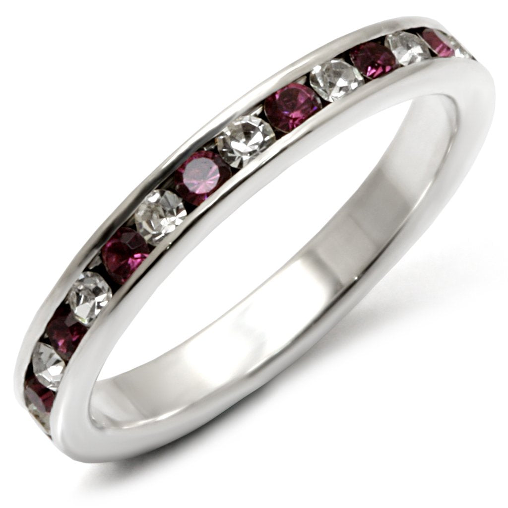 High-polished 925 sterling silver ring with a top-grade crystal by Turquoise Tiger, featuring a sleek and shiny design.