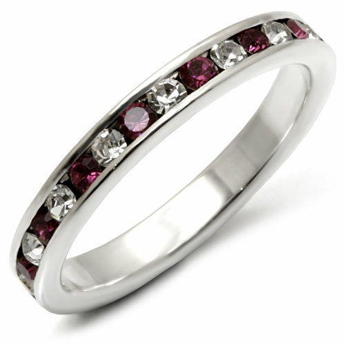 High-polished 925 sterling silver ring with a top grade crystal, from Turquoise Tiger jewelry collection.