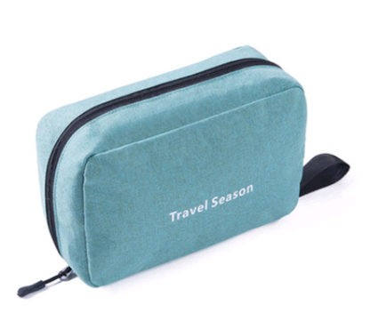 Maroon Asteria portable travel makeup bag with a multifunction hook and compartments for cosmetics and beauty essentials.