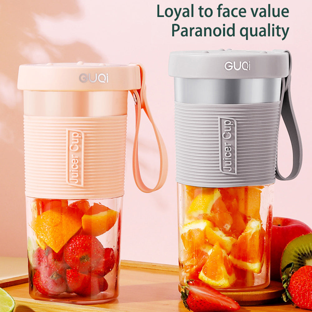 Mini USB rechargeable portable electric fruit juicer by Maroon Asteria, compact kitchen appliance for fresh fruit juice.