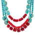 Guadalupe Blue Turquoise and Red Coral Gold Statement Necklace, jewelry with vibrant turquoise and coral beads and elegant gold accents