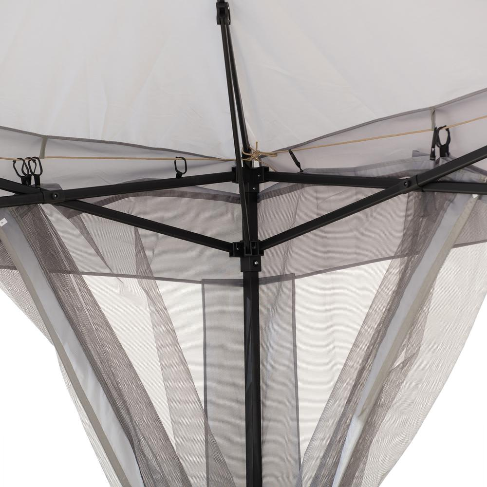 Gray 11 ft. x 11 ft. portable steel gazebo by Start2Finish with pop-up design and sturdy frame, ideal for outdoor shade and events.