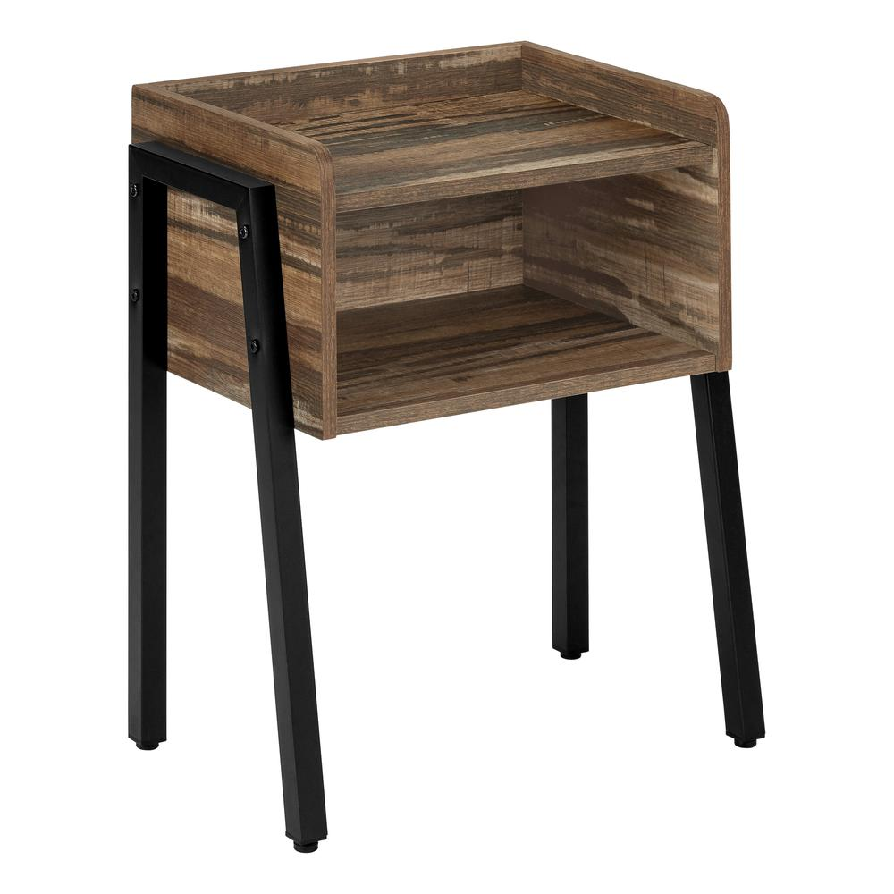 Start2Finish accent side table with lamp, suitable for living room or bedroom, featuring a sleek design and wooden finish.