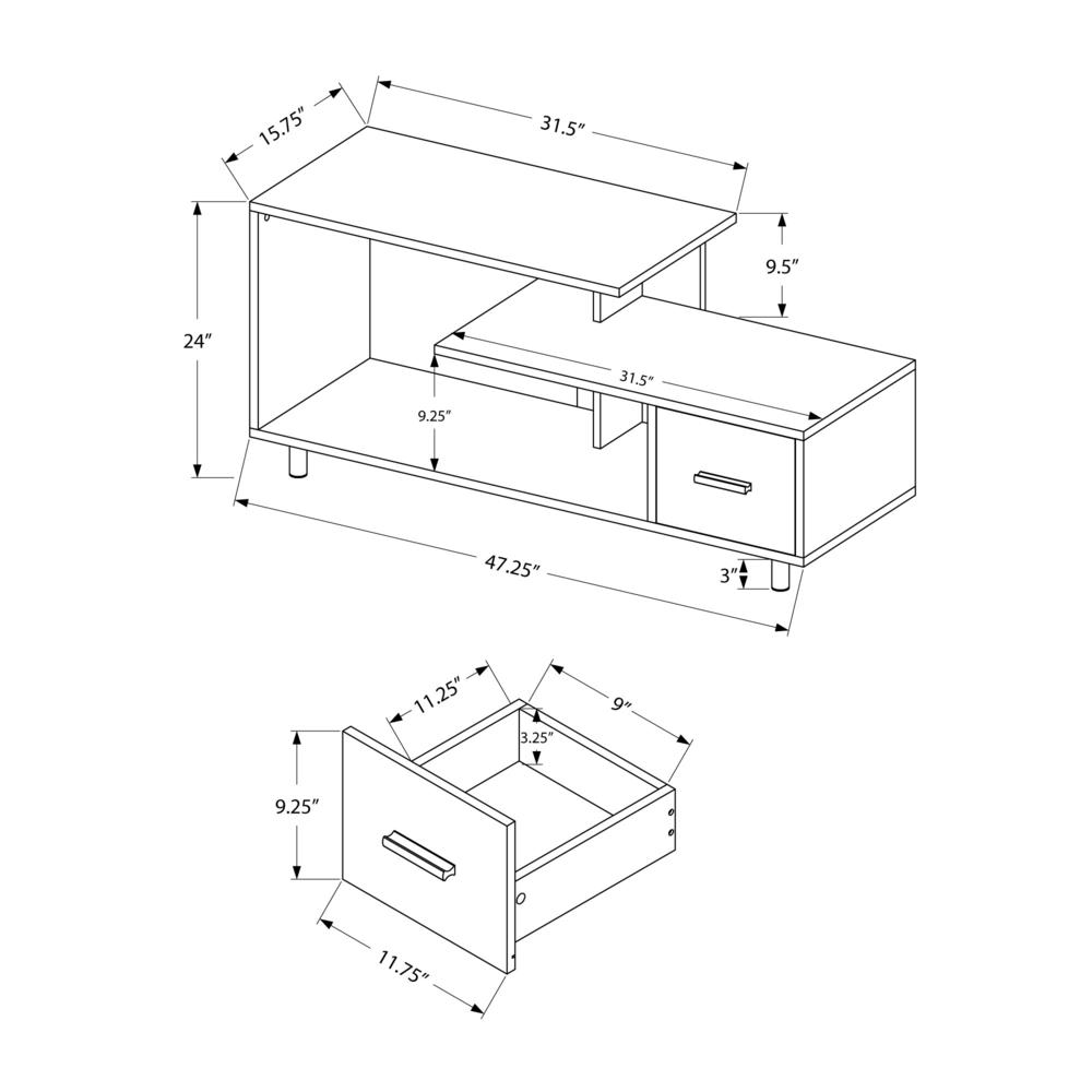 Start2Finish 48-inch TV stand with storage drawer, console media entertainment center and modern furniture for living room.