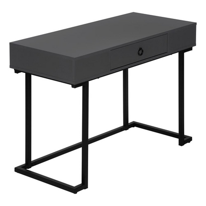 Start2Finish grey laminate computer desk for home office with storage drawers and space for laptop, 42L capacity.