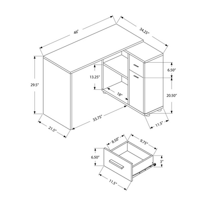 Start2Finish L-shaped corner computer desk with storage drawers, ideal for home office use, featuring a spacious 46L work surface.