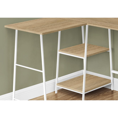 Start2Finish L-shaped computer desk with corner design, storage shelves, ideal for home office workspaces.