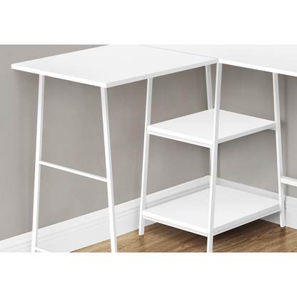 Start2Finish L-shaped computer desk with corner design, storage shelves, ideal for home office workspace setup.