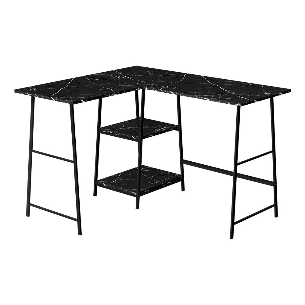 Start2Finish L-shaped computer desk with corner design and storage shelves, ideal for home office workspace setup.