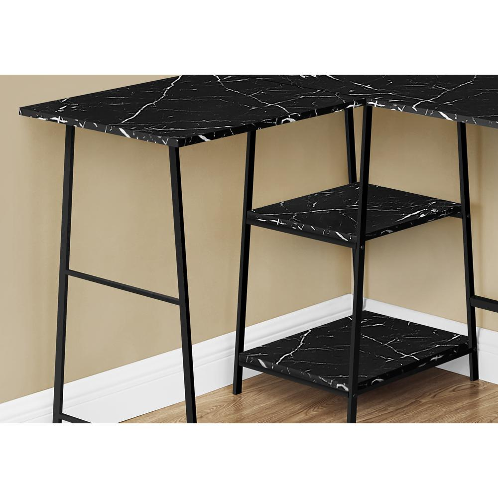 Start2Finish L-shaped corner computer desk with storage shelves for home office, featuring a spacious work surface and organized design.
