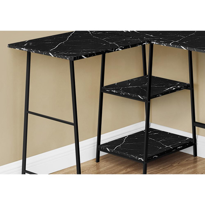 Start2Finish L-shaped corner computer desk with storage shelves for home office, featuring a spacious work surface and organized design.