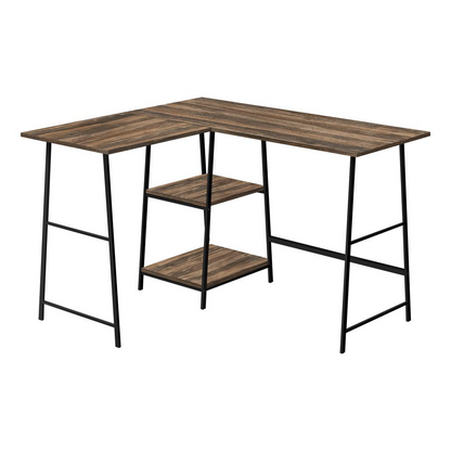 Start2Finish L-shaped corner computer desk with storage shelves, ideal for home office work and organization.