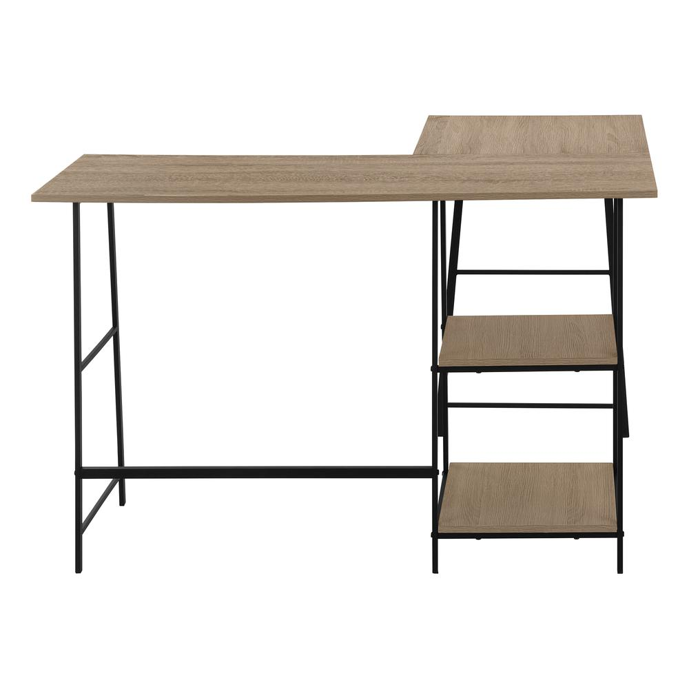 Start2Finish L-shaped computer desk with corner design, storage shelves, ideal for home office workspaces.