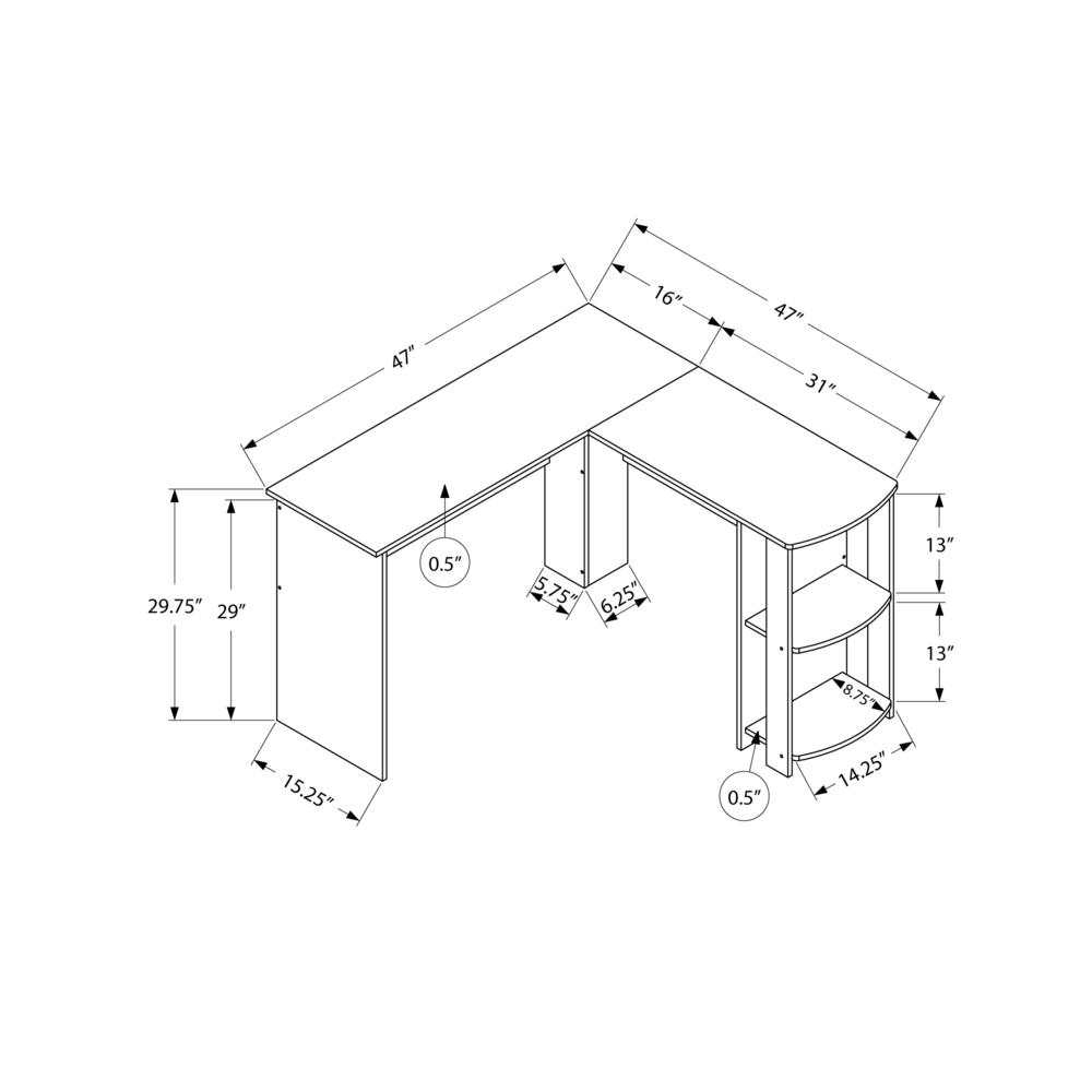 Start2Finish L-shaped computer desk with corner design and storage shelves, ideal for home office workspaces.