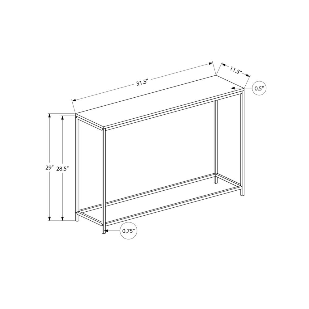 White Start2Finish accent console table with narrow design, ideal for entryway, living room, or bedroom decor.