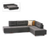 Right corner sofa EMILLE by Start2Finish in anthracite fabric, showing plush cushions and modern design in a living room setting.