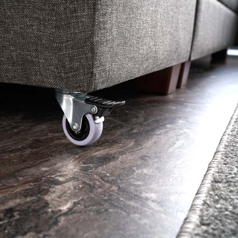 Right corner sofa EMILLE by Start2Finish in anthracite fabric, showing the 280x206x85cm sectional with plush cushions.