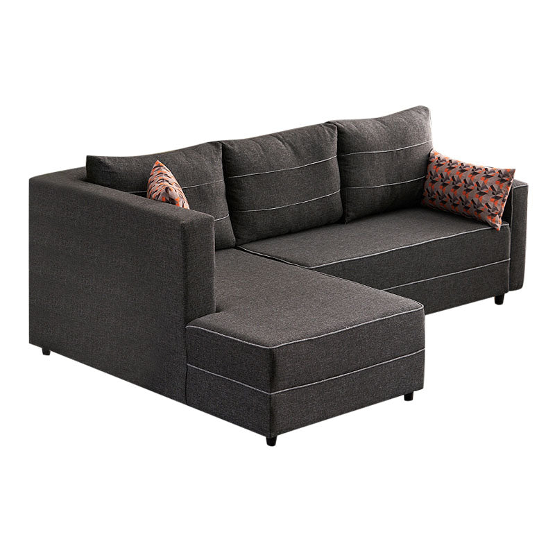 Start2Finish Bali anthracite corner sofa bed with 242x160x88cm dimensions, featuring plush cushions and modern design.