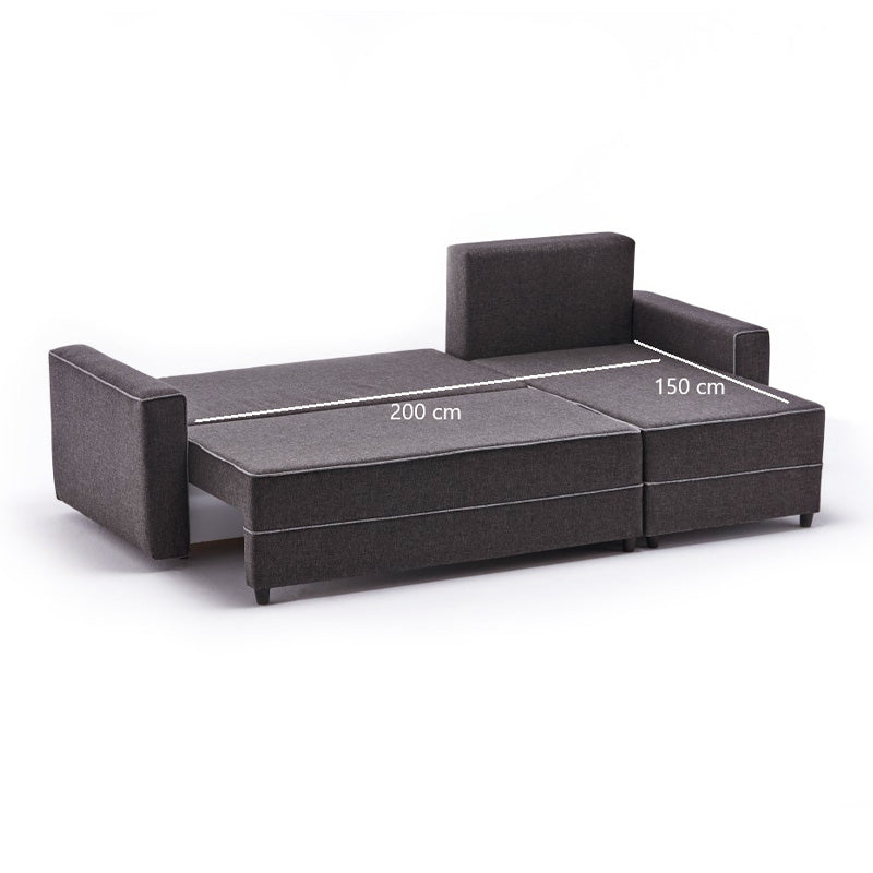 Anthracite right corner sofa bed by Start2Finish in a 242x150x88cm modern furniture piece with lounge and sleeping features.