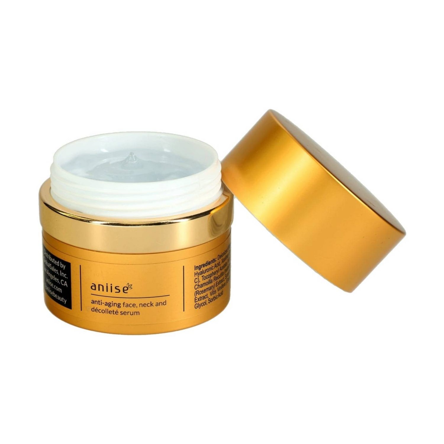 Start2Finish anti-aging face, neck, and décolleté serum in a sleek bottle, designed for skin rejuvenation and youthful appearance.