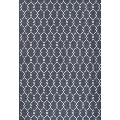 Start2Finish contemporary rectangle area rug in denim with a modern design, measuring 5&