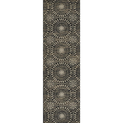 Transitional rectangle area rug by Start2Finish with neutral tones, measuring 3&