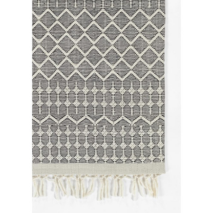 Start2Finish contemporary black rectangle area rug, 5x8 feet, with a modern geometric design on a neutral background.