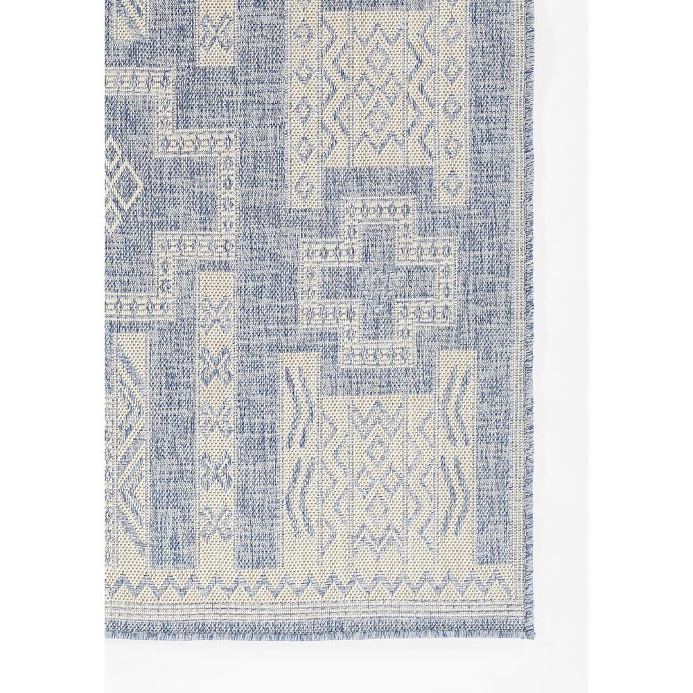 Blue transitional runner area rug from Start2Finish with a modern pattern, measuring 2&