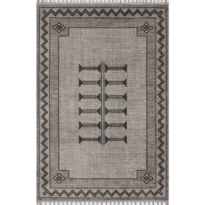 Contemporary black rectangle area rug by Start2Finish, 5&