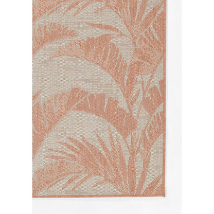 Transitional rectangle area rug in coral with geometric pattern, 6&