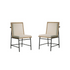 Pair of Start2Finish Torrance oak finish dining chairs with sleek wooden seats and backrests, shown from a side angle.
