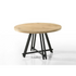 Start2Finish Tate oak finish 47-inch round dining table with metal base, showing the wood tabletop and sturdy metal legs.