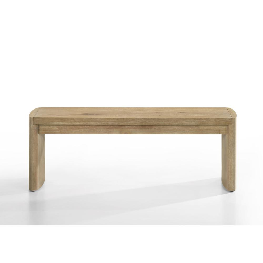 Magnus wooden oak finish dining bench from Start2Finish, 50.5 inches wide, showcasing a sturdy, natural wood grain surface.