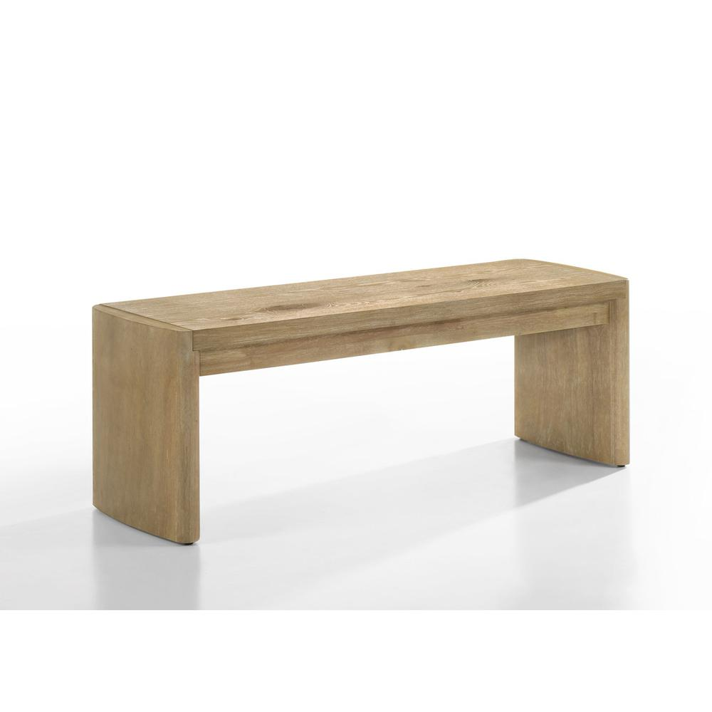 Magnus Wooden Oak Finish 50.5-inch wide dining bench by Start2Finish, showcasing a sturdy wooden furniture piece for dining areas.
