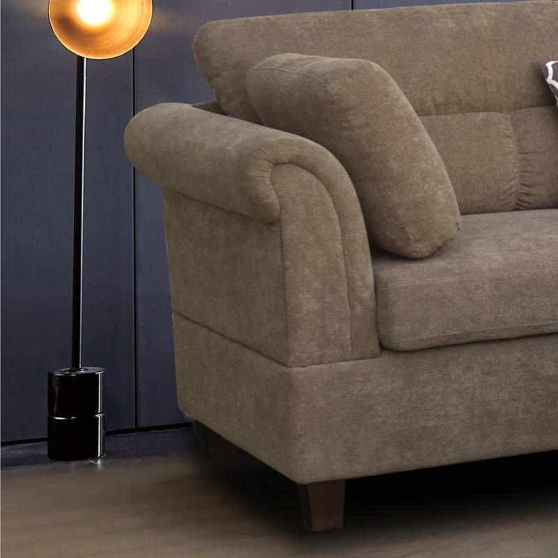 Start2Finish fabric sectional sofa with right-facing chaise and storage ottoman, modern furniture for living room comfort