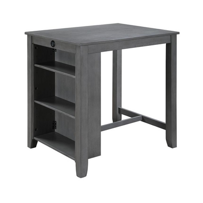 Small space Start2Finish counter height dining table with USB ports, shelves, and a modern wood finish.